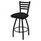 Holland Bar Stool Co 30" Swivel Bar Stool, Black Wrinkle, Canter Espresso Seat X410 - alternate 1